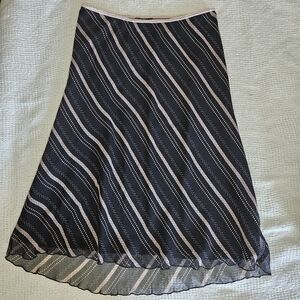 Karen Kane Lifestyle for Nordstrom Black Pink Striped Womens Size Large